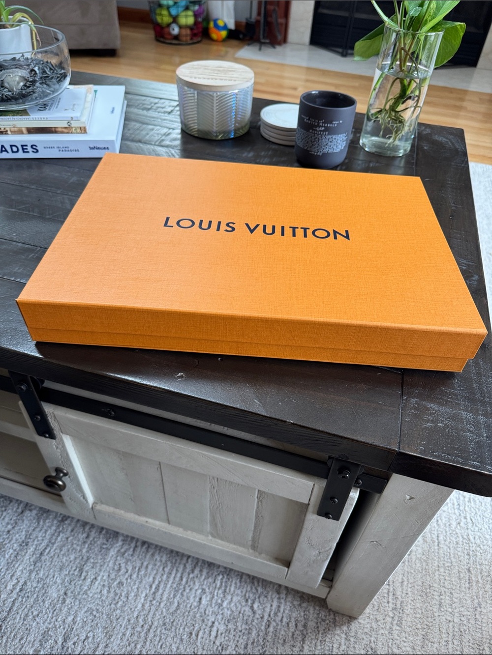 Louis Vuitton Orange Presentation Box with Black Logo